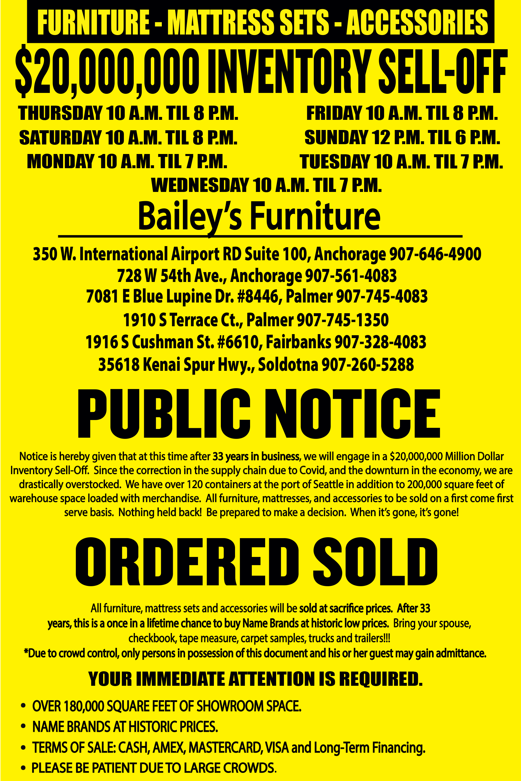 Baileys deals furniture outlet